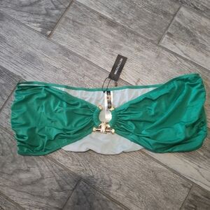 Plus green hammered bikini top size 24